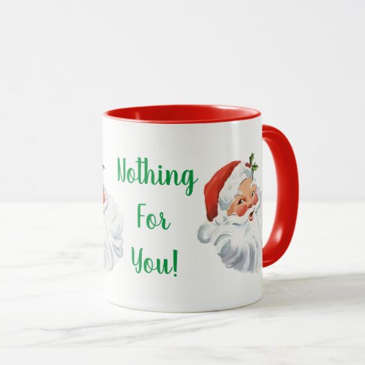 De grappige kerstman is niets voor je kerstMok Mok (Voorkant rechts)