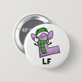 De grappige letter L Pun Ronde Button 5,7 Cm (Voorkant /achterkant)