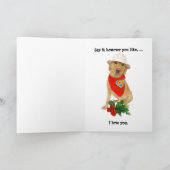 De grappige Liefde van de Hond/van het Feestdagen Kaart (Binnen)