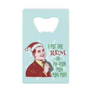 De grappige Retro Rum die van Kerstmis de Vakantie Kredietkaart Flessenopener
