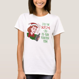 De grappige Retro Rum die van Kerstmis de Vakantie T-shirt