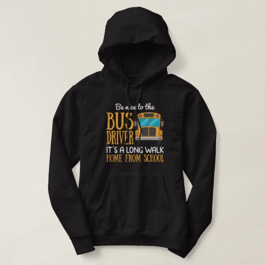 De grappige schoolbus-chauffeur is aardig voor de hoodie (Design voorkant)