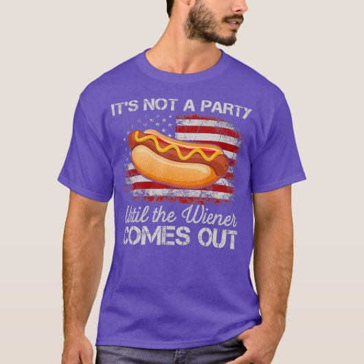 De grappige vierde juli-partij van de hotdog komt t-shirt (Voorkant)