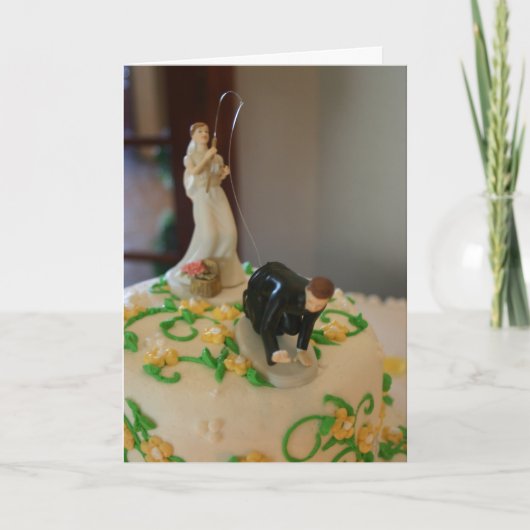 De grappige vissende bruid die van de kaart (Voorkant)