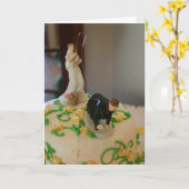 De grappige vissende bruid die van de kaart (Gele Bloem)