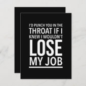 De grappige werknemer citeert wit bedankkaart (Voorkant / Achterkant)