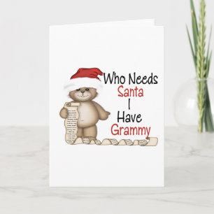 De grappige Who Kerstman Grammy van Behoeften Feestdagen Kaart