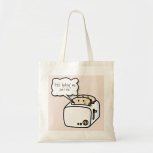 De grappige Zenuwachtige Cartoon van de Toost Tote Bag