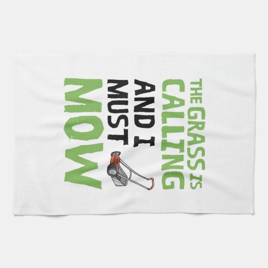 De gras roept en ik moet maaien theedoek (Horizontaal)