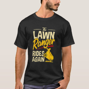 De grasmaaiers van de grasstok worden opnieuw in h t-shirt