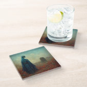 De grave Surreal Sci-Fi Fantasy Alien Glazen Onderzetter (Schuin)