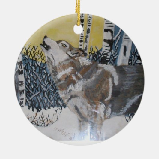 DE GRAY WOLF-versiering Keramisch Ornament (Achterkant)