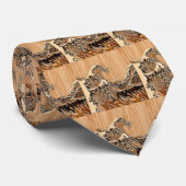 De Great Hokusai Wave Bamboo Wood Grain Style Stropdas (Opgerold)