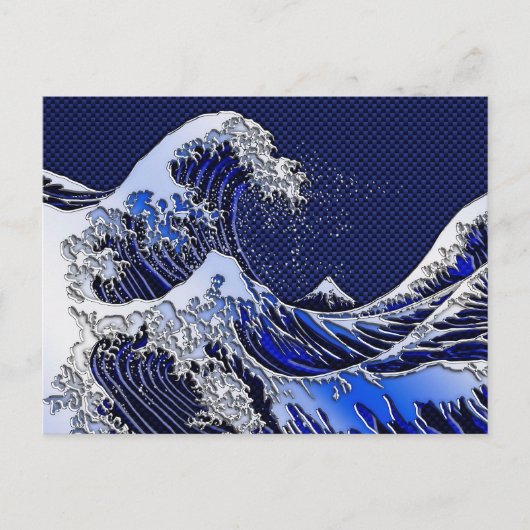 De Great Hokusai Wave Carbon Style Briefkaart (Voorkant)
