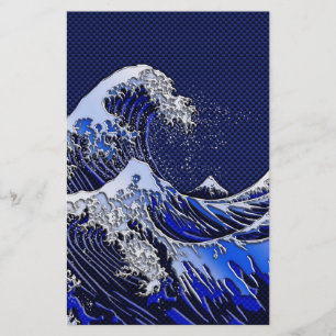 De Great Hokusai Wave Carbon Style Briefpapier