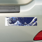 De Great Hokusai Wave Carbon Style Bumpersticker (Op auto)