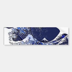 De Great Hokusai Wave Carbon Style Bumpersticker