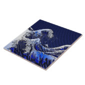 De Great Hokusai Wave Carbon Style Tegeltje (Zijkant)