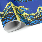 De Great Hokusai Wave in Blue Pop Art Style Cadeaupapier (Rol Hoek)
