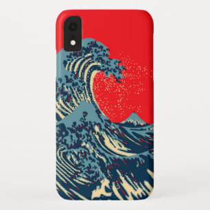 De Great Hokusai Wave in Colorful Style iPhone XR Hoesje