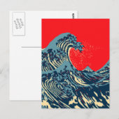 De Great Hokusai Wave in Hope Art Style Briefkaart (Voorkant / Achterkant)