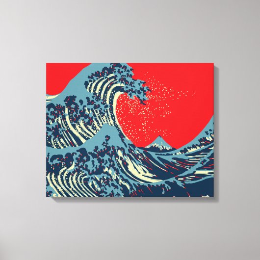 De Great Hokusai Wave in Hope Art Style Canvas Afdruk (Voorkant)