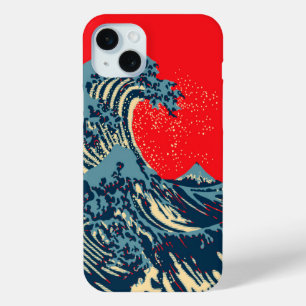 De Great Hokusai Wave in Hope Art Style iPhone 15 Mini Hoesje