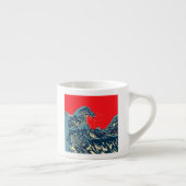 De Great Hokusai Wave in Hope Art Style Espresso Kop (Rechts)