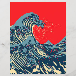 De Great Hokusai Wave in Hope Art Style Flyer