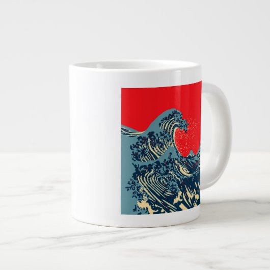 De Great Hokusai Wave in Hope Art Style Jumbo Mok (Voorkant rechts)