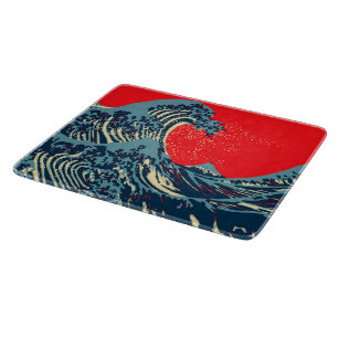 De Great Hokusai Wave in Hope Art Style Snijplank