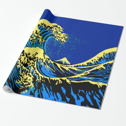 De Great Hokusai Wave in Pop Art Style Accent Cadeaupapier (Uitgerold)