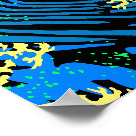 De Great Hokusai Wave in Pop Art Style Accent Poster (Hoek)