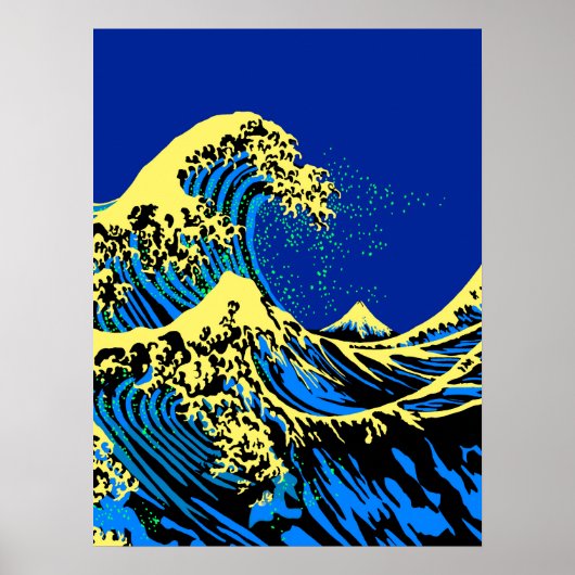 De Great Hokusai Wave in Pop Art Style Accent Poster (Voorkant)