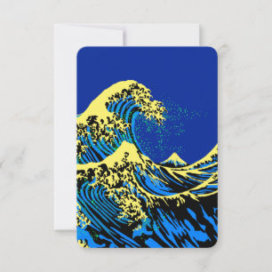 De Great Hokusai Wave in Pop Art Style Decor