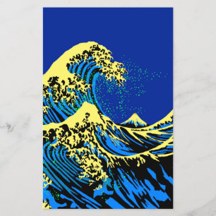 De Great Hokusai Wave in Pop Art Style Decor Flyer