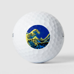 De Great Hokusai Wave in Vibrant Pop Style Golfballen