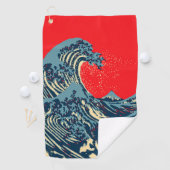 De Great Hokusai Wave in Vibrant Pop Style Golfhanddoek (Insitu)