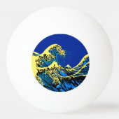 De Great Hokusai Wave in Vibrant Pop Style Pingpongballen (Achterkant)