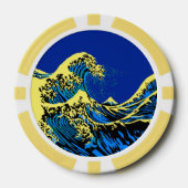 De Great Hokusai Wave in Vibrant Pop Style Pokerchips (Voorkant)