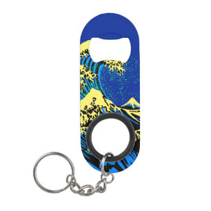 De Great Hokusai Wave in Vibrant Pop Style Sleutelhanger Flessenopener