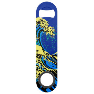 De Great Hokusai Wave in Vibrant Pop Style Speed Flessenopener