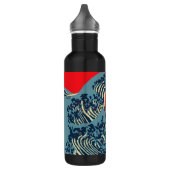 De Great Hokusai Wave in Vibrant Style Waterfles (Links)