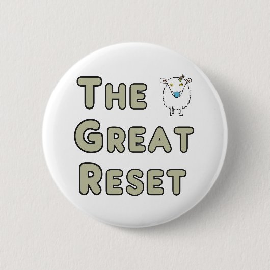 De Great Reset Sheep Ronde Button 5,7 Cm (Voorkant)