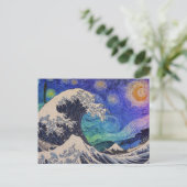 De Great Wave Sterrennacht Briefkaart (Staand voorkant)