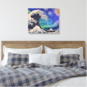 De Great Wave Sterrennacht Canvas Afdruk (Insitu (Slaapkamer))