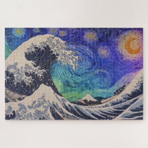 De Great Wave Sterrennacht Legpuzzel