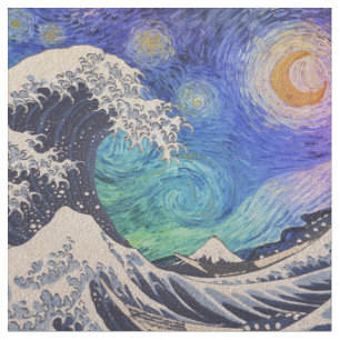 De Great Wave Sterrennacht Stof