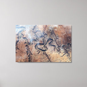 De Green River en de zijrivieren Canyons in Utah Canvas Afdruk