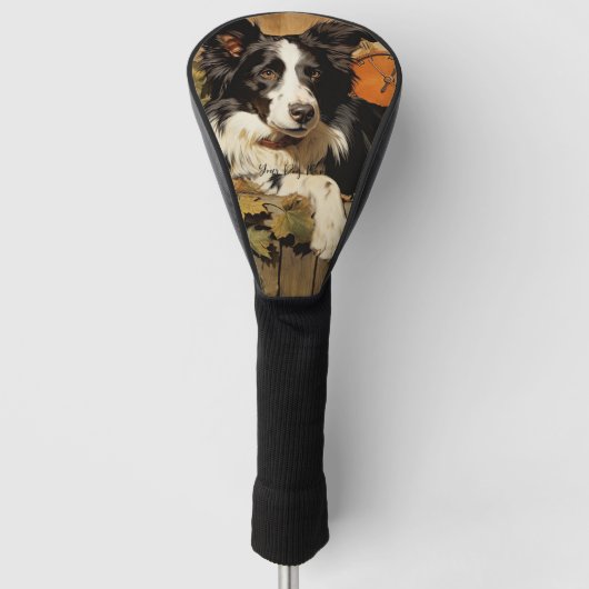 De Grens Collie Dog 001 - Odessa Leyendecker Golfheadcover (Voorkant)